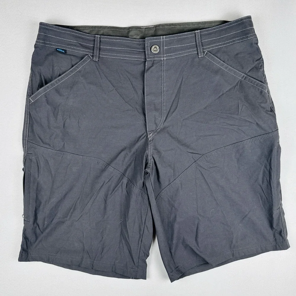 Kuhl Renegade Hiking Shorts Mens 38 Black Outdoor Nylon Stretch Trail Utility
